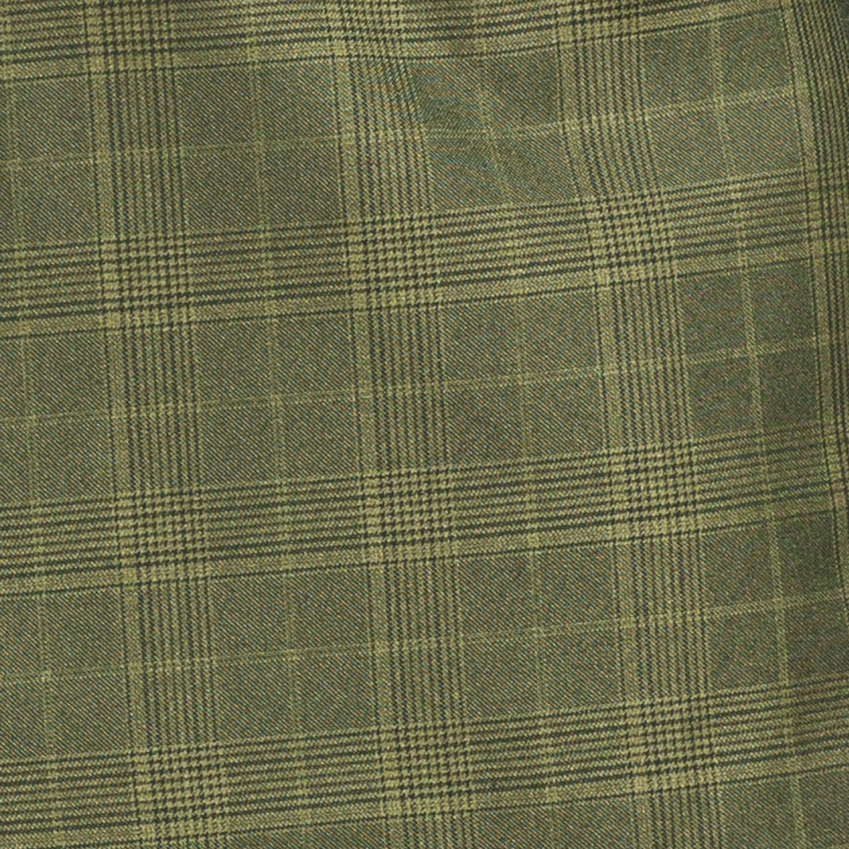 VINCI Men's Olive Green Sharkskin Glen Plaid Double Breasted Regular Fit Suit NEW. Features a sharp peak lapel, fully lined double breasted jacket, refined sharkskin Glen Plaid pattern, and flat front pants with a flexible comfort waistband and unfinished hems for custom tailoring. A classic men's suit for business, office, weddings, formal events, and evening wear. Available at Fashion House Inc. (FH Menswear, Style #DRW-7)