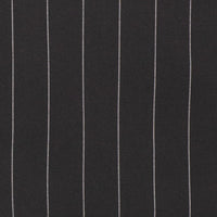 VINCI Men's Black Wide Stripe Double-Breasted 6 Button Regular Fit Suit – NEW. Features a bold wide pinstripe pattern, peak lapel jacket, ticket pocket, side vents, and flat-front pants with an adjustable waistband. A polished statement suit for business, formal, or evening wear. Available at Fashion House Inc. (FH Menswear, Style #DSS-5)