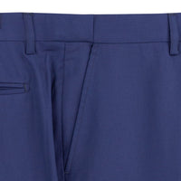 VINCI Men's Patriot Blue Double Breasted Regular Fit Suit with Adjustable Waist – NEW. Features a sharp peak lapel, fully lined jacket, and flat front pants with unfinished hems and a flexible waistband for added comfort. A classic men's Patriot Blue double breasted suit for business, formal, office, and evening wear. Available at Fashion House Inc. (FH Menswear, Style #F-DC900)
