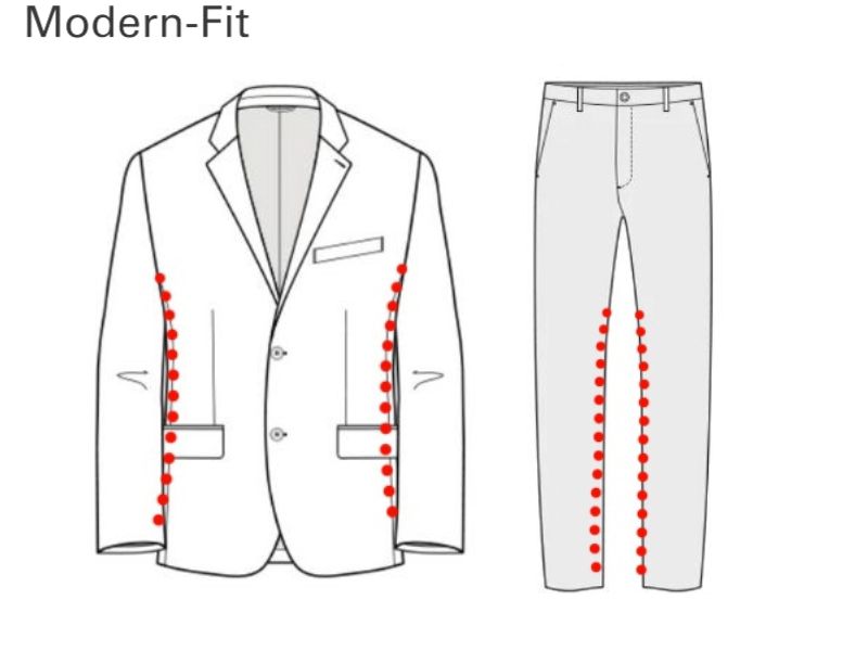 * Diagram of our Modern-Fit Suit Pattern