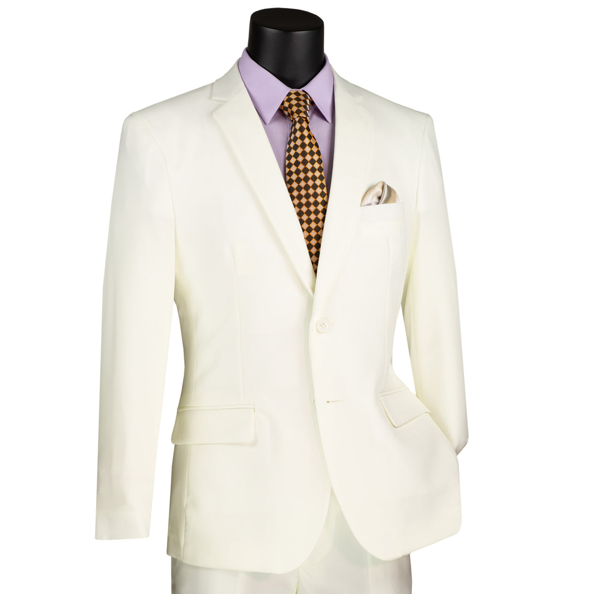 LUCCI Men's Ivory 2 Button Slim Fit Poplin Polyester Suit NEW FH | MENSWEAR LUCCI Men's Ivory 2 Button Slim Fit Poplin Polyester Suit NEW FH | MENSWEAR