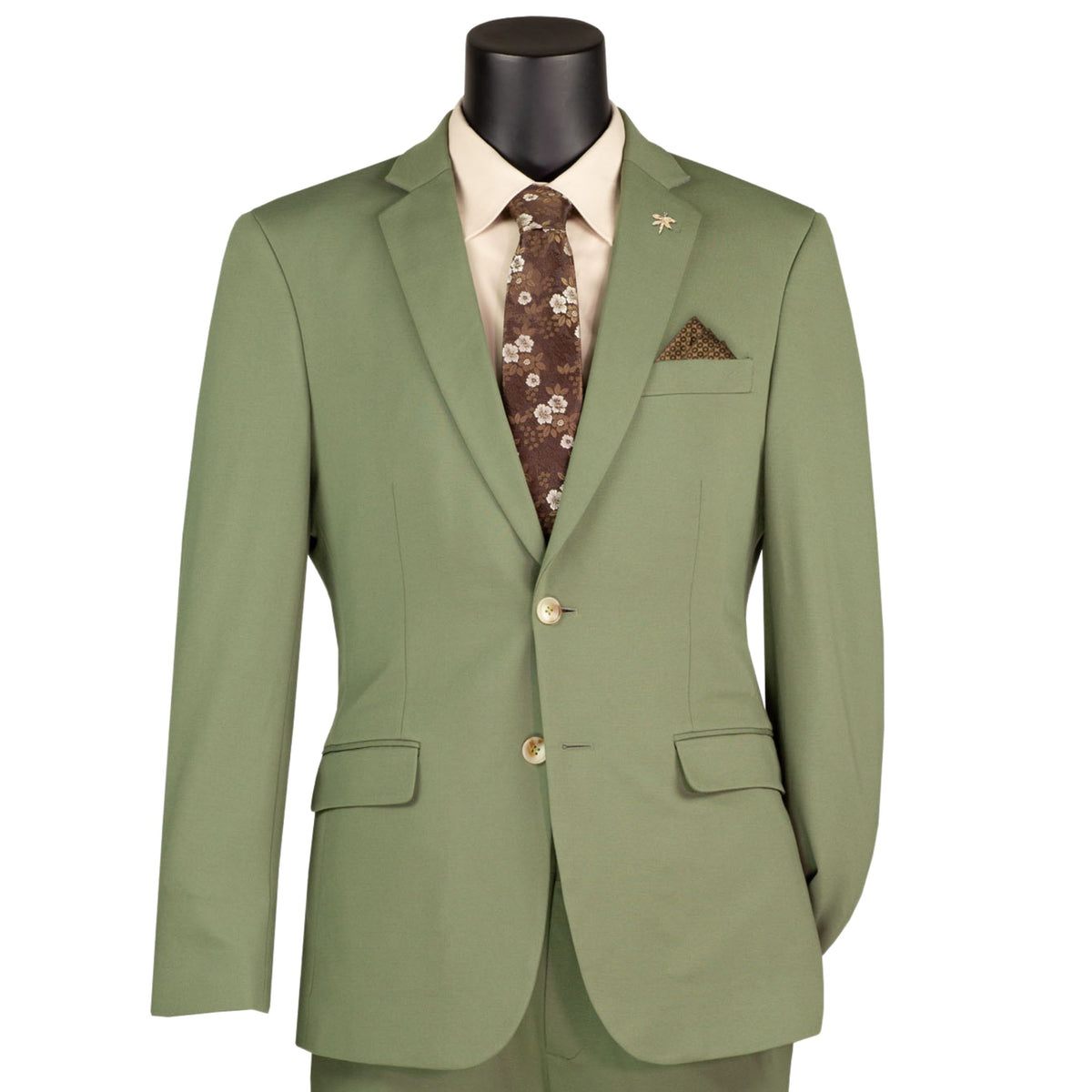 VINCI Men's Light Olive Green Slim Fit 2 Piece Knit Super Stretch Suit with Flexible Waistband - NEW. Features a slim silhouette, elegantly lined jacket with notch lapel, and flat front pants with an elastic comfort waistband for optimal fit. Perfect for office or social occasions, blending practicality with enduring style. Available at Fashion House Inc. (FH Menswear, Style #SDX-3, SO1SDX-3-LIGHTOLIVE, Slim Fit 2 Piece Suit Stretch Fabric Suit with Adjustable Waistband in Light Olive)