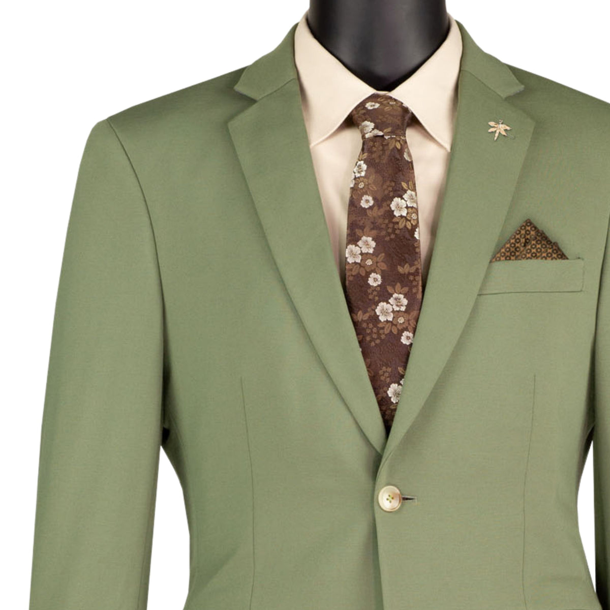 VINCI Men's Light Olive Green Slim Fit 2 Piece Knit Super Stretch Suit with Flexible Waistband - NEW. Features a slim silhouette, elegantly lined jacket with notch lapel, and flat front pants with an elastic comfort waistband for optimal fit. Perfect for office or social occasions, blending practicality with enduring style. Available at Fashion House Inc. (FH Menswear, Style #SDX-3, SO1SDX-3-LIGHTOLIVE, Slim Fit 2 Piece Suit Stretch Fabric Suit with Adjustable Waistband in Light Olive)
