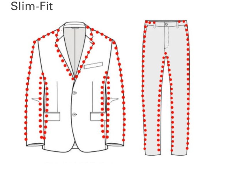 * Diagram of our Slim-Fit Suit Pattern