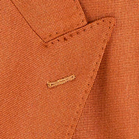 VINCI Men's Rust Sharkskin 3pc Classic Fit Suit with Adjustable Waist – NEW. Features a bold peak lapel, upscale lining, and flat-front pants with flexible waistband for custom tailoring. A timeless choice for work or formal events. Available at Fashion House Inc. (FH Menswear, Style #V2RK-5)