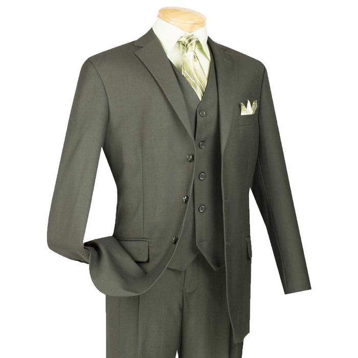 3-Piece 3-Button Classic-Fit Suit in Forest Olive Green