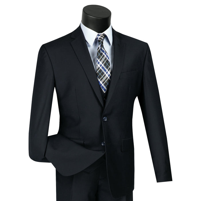 3-Piece 2-Button Slim-Fit Suit in Navy Blue
