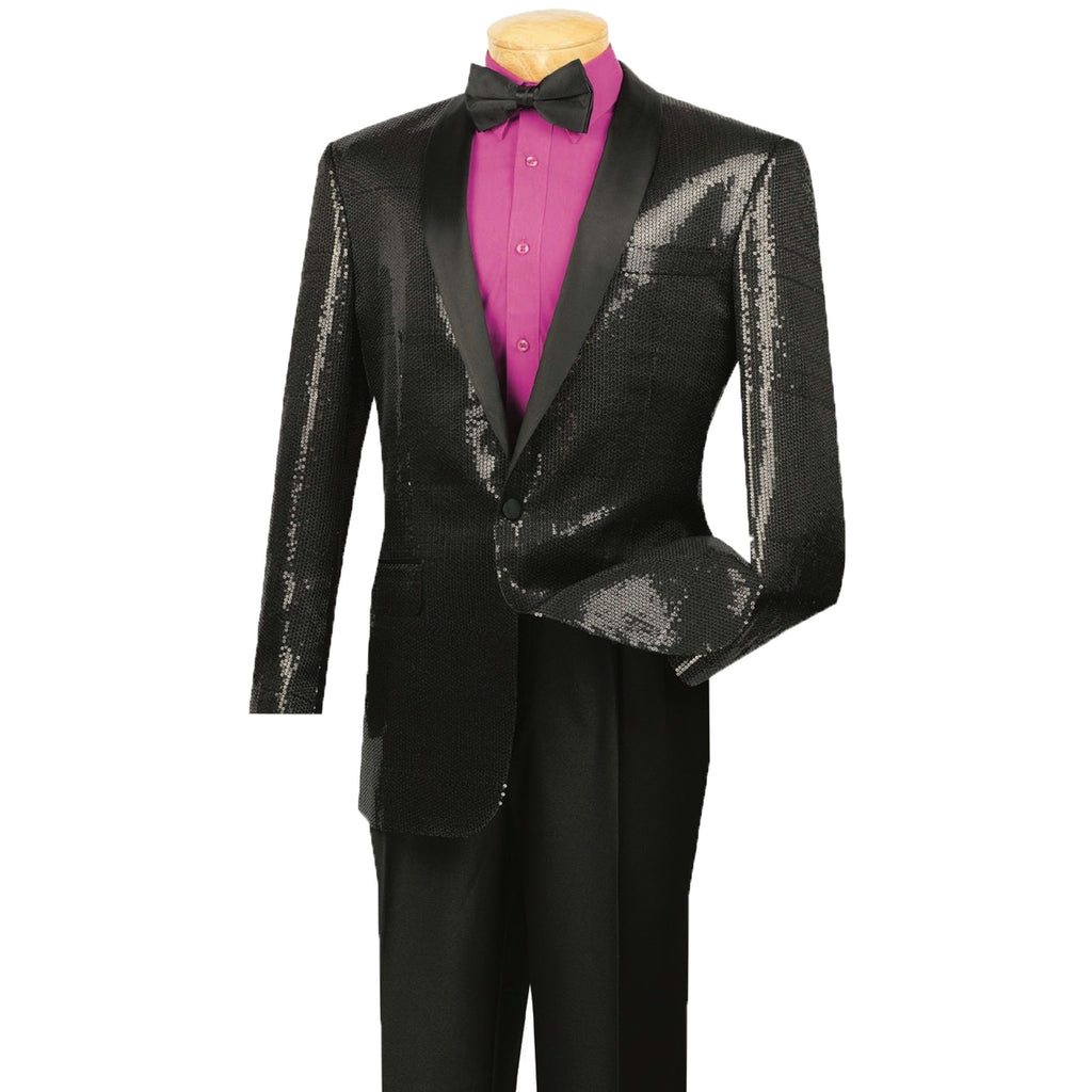 Aries Silver & Black Paisley Shawl Tuxedo Jacket (Separates