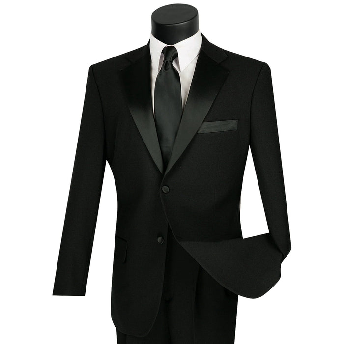Classic-Fit Poplin Polyester Tuxedo in Black