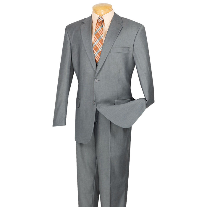 2-Button Classic-Fit Suit w/ Pleated Pants in Gray