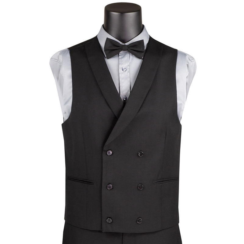 3-Piece Slim-Fit Tuxedo w/ Bow-Tie in Black