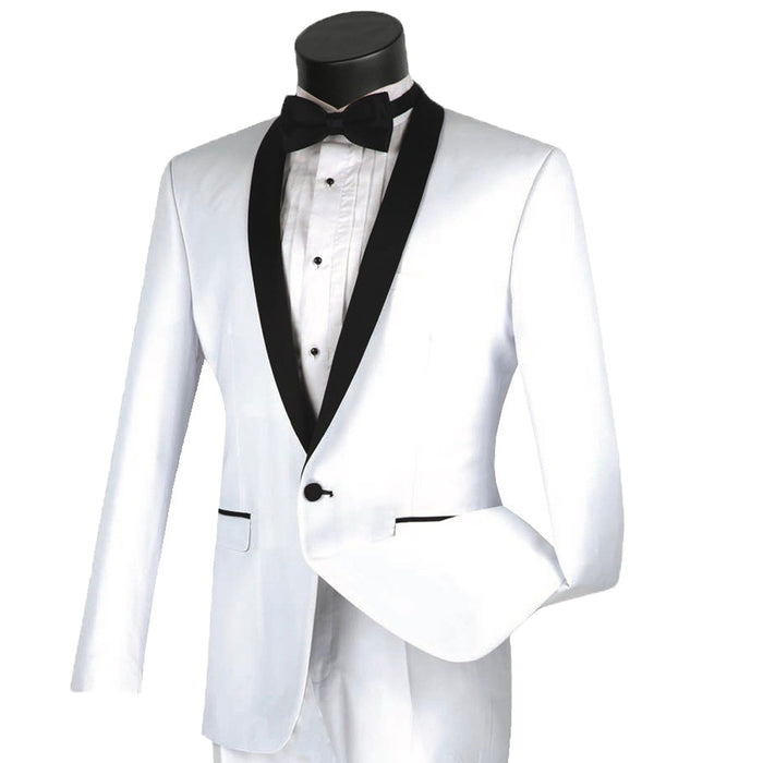 Shawl-Collar Slim-Fit Tuxedo in White