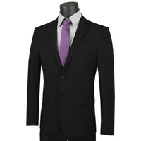 Stretch 2-Button Skinny-Fit Suit in Black
