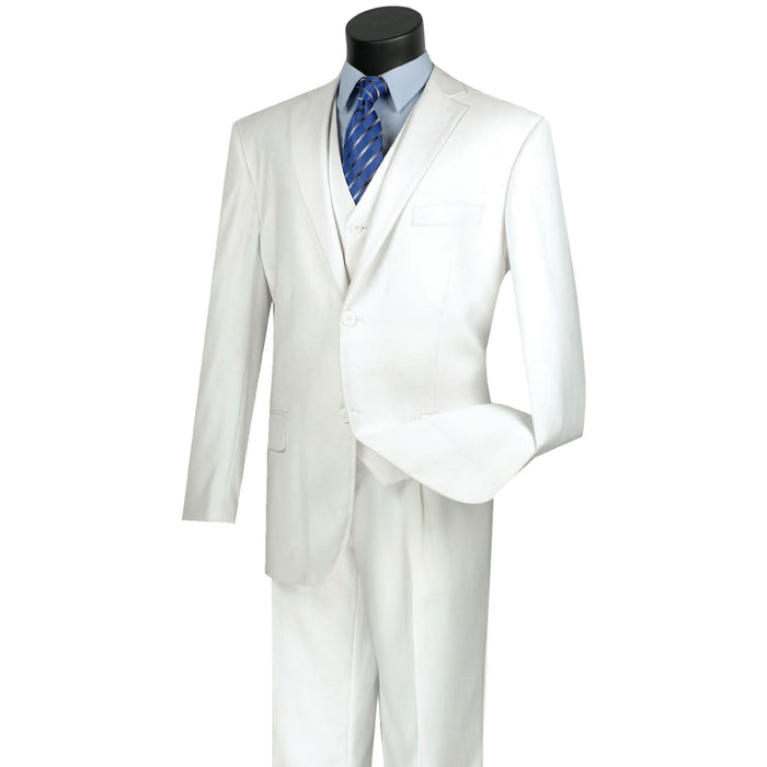 3-Piece 2-Button Classic-Fit Suit in White
