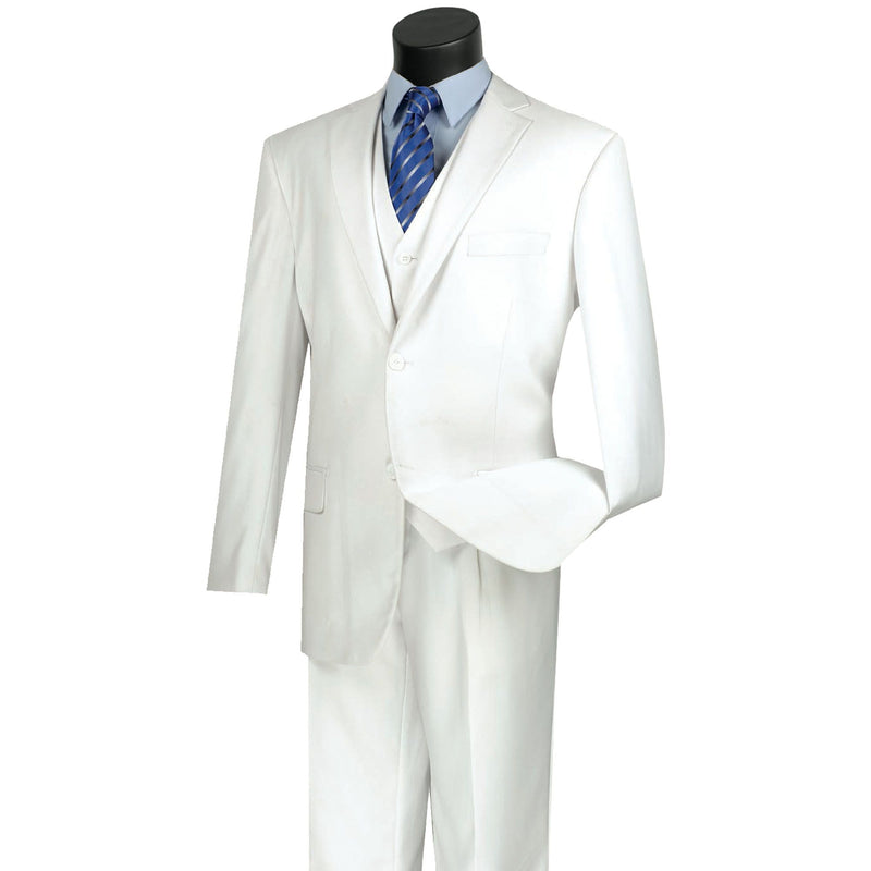 3-Piece 2-Button Classic-Fit Suit in White