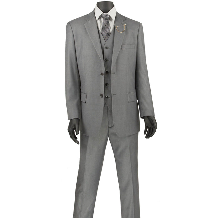 3-Piece 2-Button Classic-Fit Suit in Medium Gray