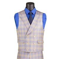 Plaid 3-Piece Modern-Fit Suit in Blue