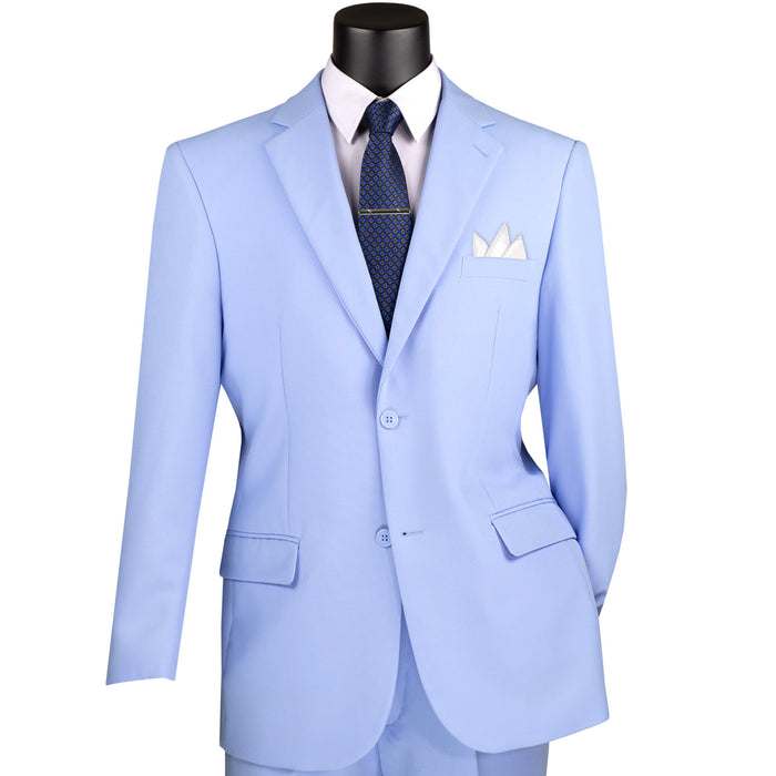 2-Button Classic-Fit Poplin Polyester Suit in Light Blue