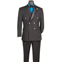 Double Breasted Modern Fit Tuxedo Dinner Jacket in Black