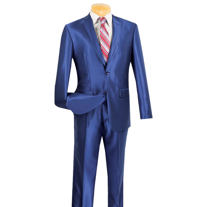 Sharkskin 2-Button Slim-Fit Suit in Royal Blue