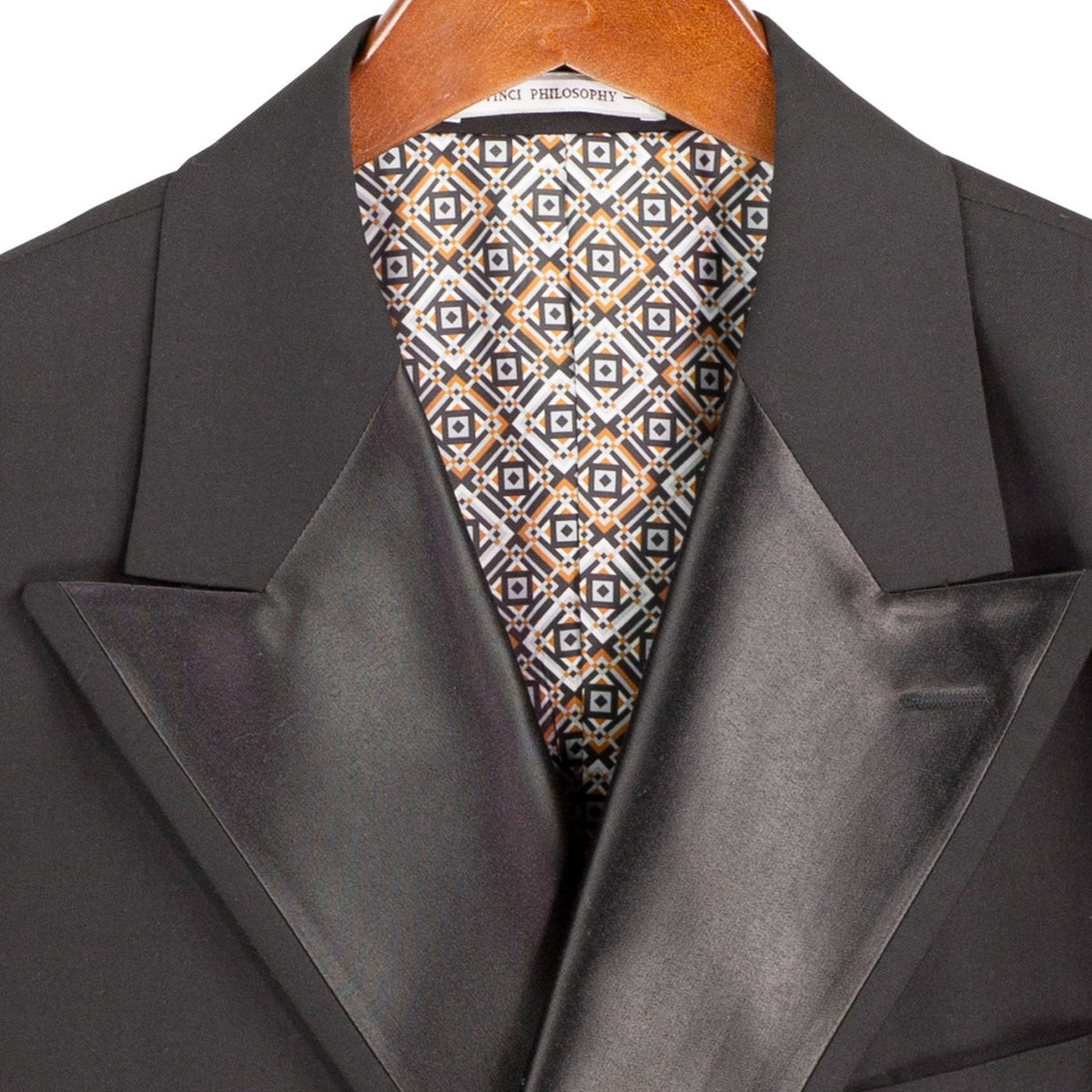 Double Breasted Modern Fit Tuxedo Dinner Jacket in Black