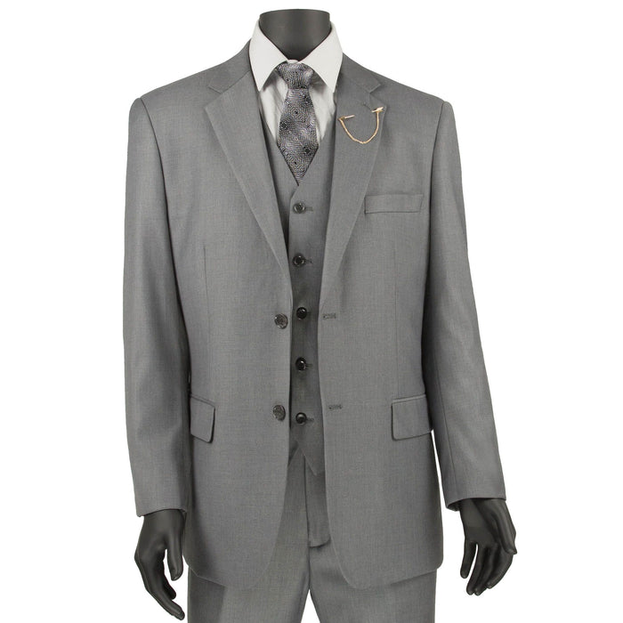 3-Piece 2-Button Classic-Fit Suit in Medium Gray