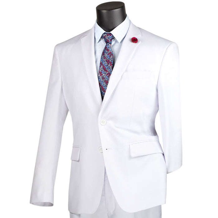2-Button Classic-Fit Suit w/ Adjustable Waistband in White