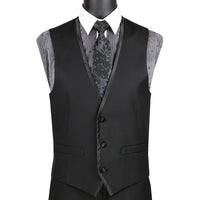 Trimmed 3-Piece Slim-Fit Tuxedo in Black