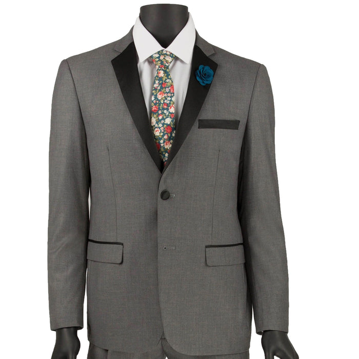 2-Button Skinny-Fit Tuxedo in Gray