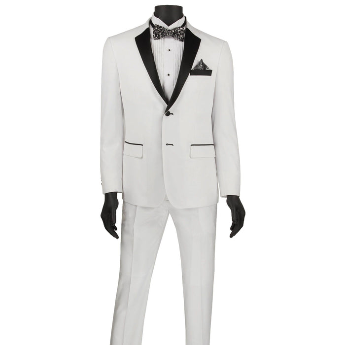 2-Button Skinny-Fit Tuxedo in White