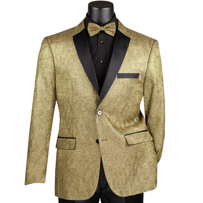 VINCI Men's Gold Metallic Sequins Slim-Fit Tux Jacket w/ Bow-Tie NEW FH | MENSWEAR VINCI Men's Gold Metallic Sequins Slim-Fit Tux Jacket w/ Bow-Tie NEW FH | MENSWEAR