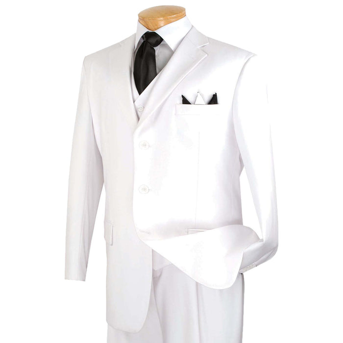 3-Piece 3-Button Classic-Fit Suit in White