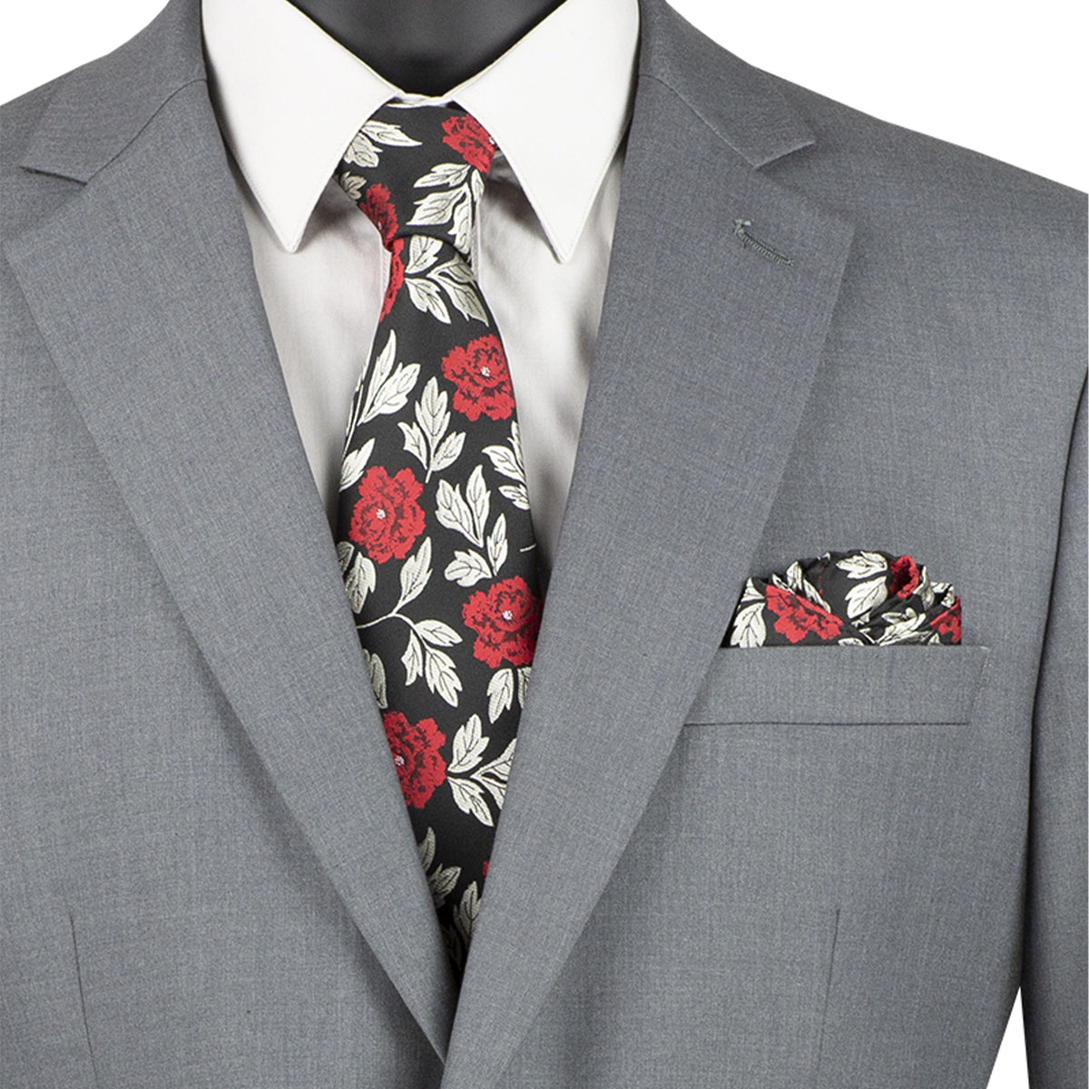 2-Button Classic-Fit Suit w/ Adjustable Waistband in Medium Gray