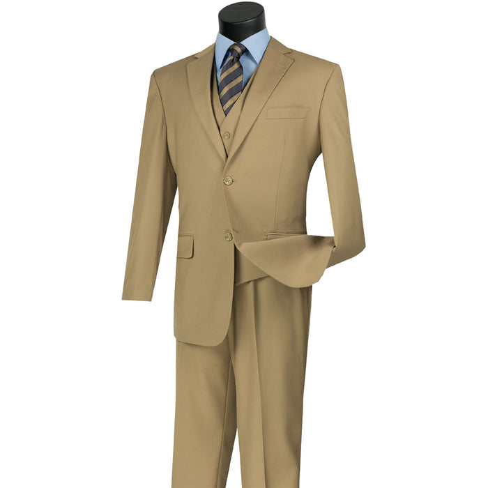 3-Piece 2-Button Classic-Fit Suit in Khaki