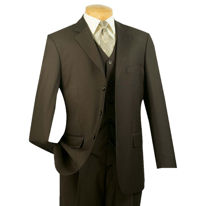 3-Piece 3-Button Classic-Fit Suit in Olive Green