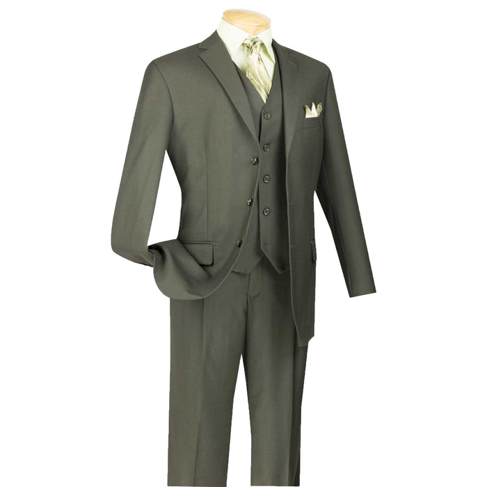 3-Piece 3-Button Classic-Fit Suit in Forest Olive Green