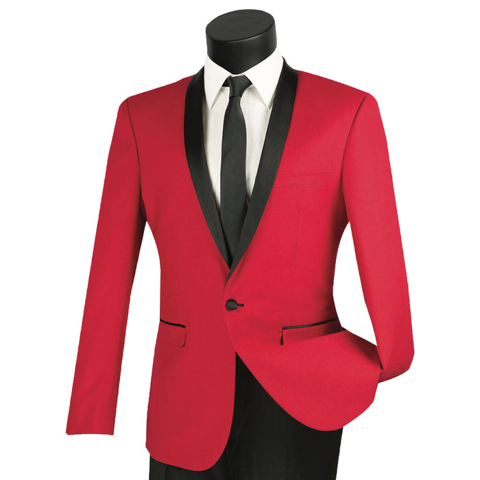 Shawl-Collar Slim-Fit Tuxedo in Red