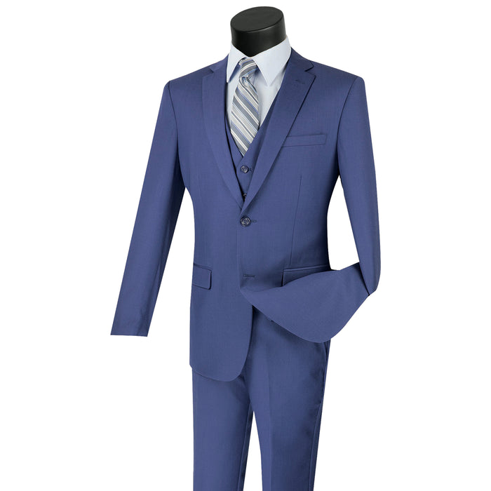 3-Piece 2-Button Slim-Fit Suit in Indigo Blue