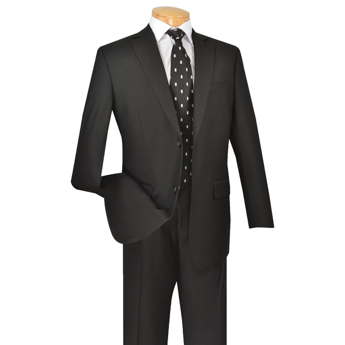 2-Button Classic-Fit Suit w/ Pleated Pants in Black