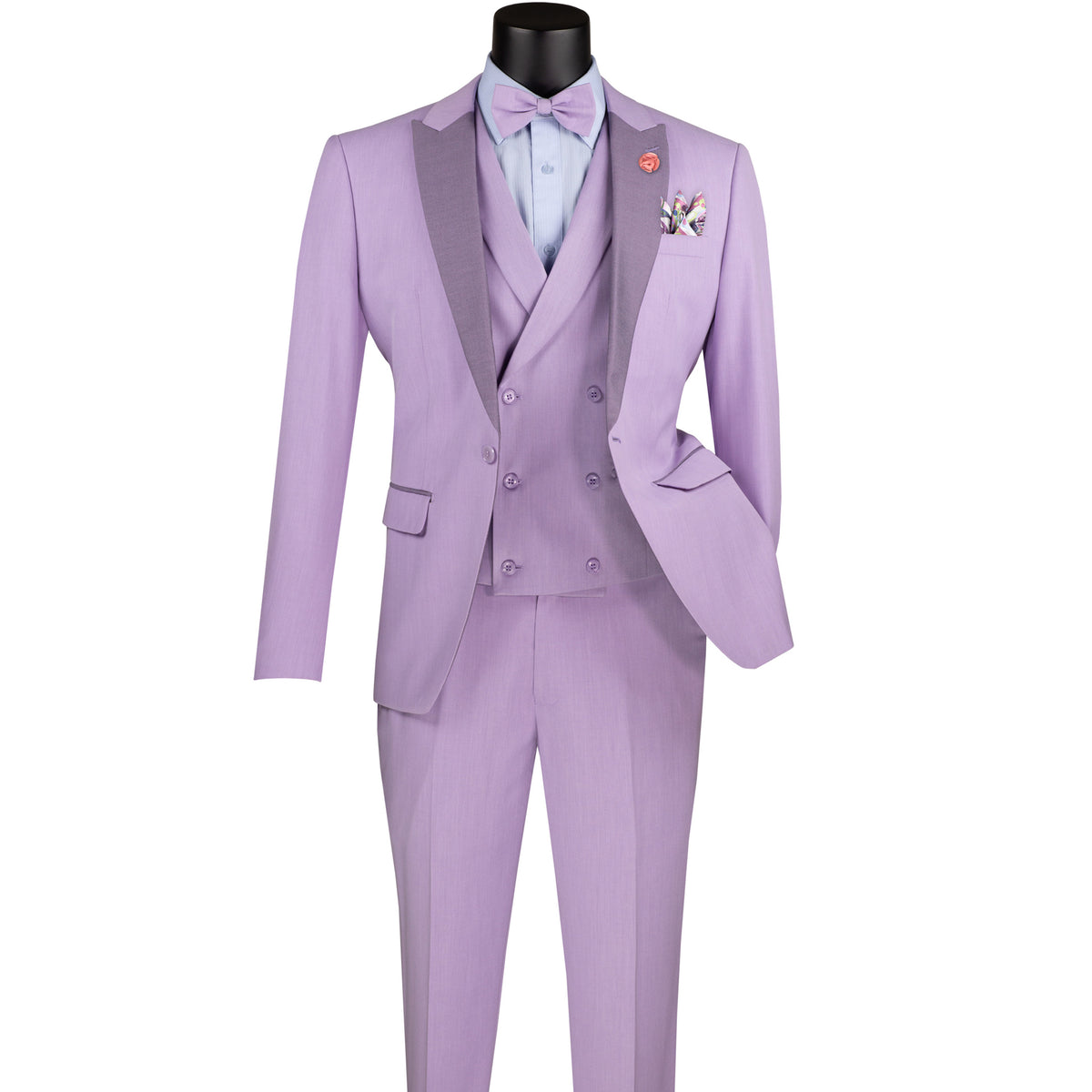 3-Piece Slim-Fit Tuxedo w/ Bow-Tie in Lavender