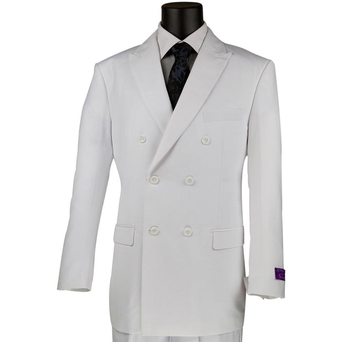 Double-Breasted Classic-Fit Suit in White