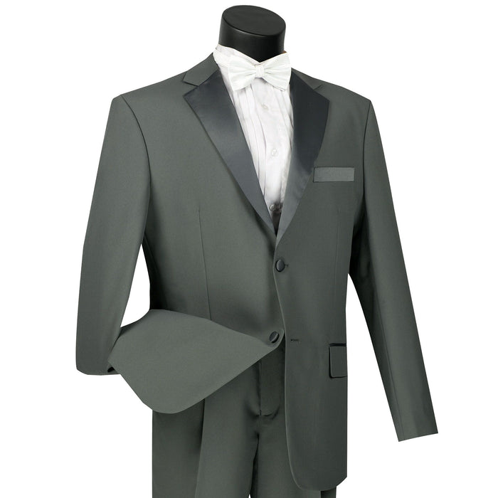 Classic-Fit Poplin Polyester Tuxedo in Gray