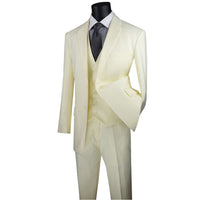 3-Piece 2-Button Classic-Fit Suit in Ivory