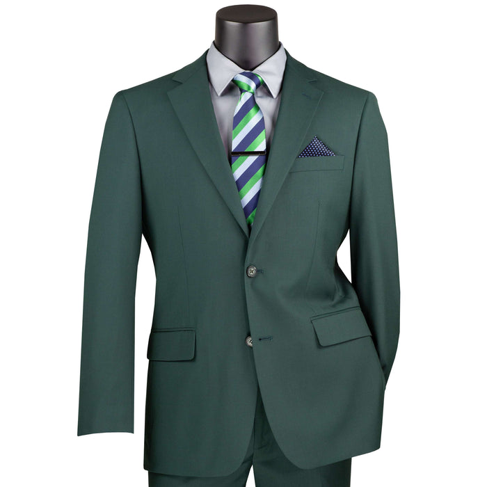 2-Button Classic-Fit Suit w/ Adjustable Waistband in Hunter Green