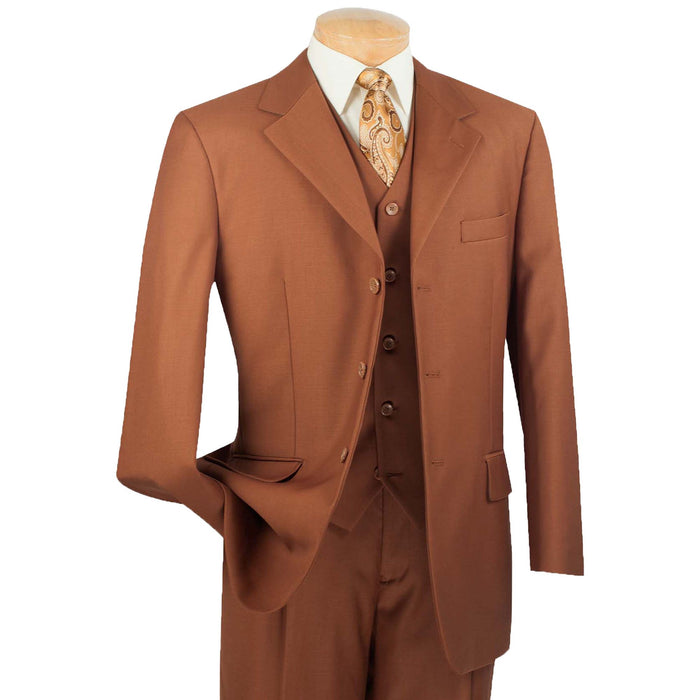 3-Piece 3-Button Classic-Fit Suit in Cognac