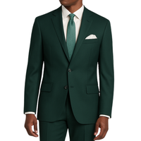 VINCI Men's Hunter Green 2-Button Slim Fit Suit - NEW. Features a sleek modern silhouette with a fully lined notch lapel jacket and flat-front pants for custom tailoring. Ideal for polished office wear or sophisticated evening outings. Available at Fashion House Inc. (FH Menswear)