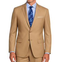 VINCI Men's Light Beige 2-Button Slim Fit Suit - NEW. Features a sleek modern silhouette with a fully lined notch lapel jacket and flat-front pants for custom tailoring. Ideal for polished office wear or sophisticated evening outings. Available at Fashion House Inc. (FH Menswear)