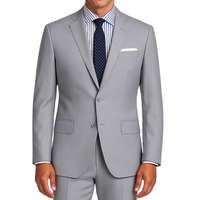 VINCI Men's Light Gray 2-Button Slim Fit Suit - NEW. Features a sleek modern silhouette with a fully lined notch lapel jacket and flat-front pants for custom tailoring. Ideal for polished office wear or sophisticated evening outings. Available at Fashion House Inc. (FH Menswear)