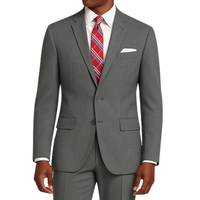 VINCI Men's Gray 2-Button Slim Fit Suit - NEW. Features a sleek modern silhouette with a fully lined notch lapel jacket and flat-front pants for custom tailoring. Ideal for polished office wear or sophisticated evening outings. Available at Fashion House Inc. (FH Menswear)
