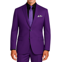 VINCI Men's Purple 2-Button Slim Fit Suit - NEW. Features a sleek modern silhouette with a fully lined notch lapel jacket and flat-front pants for custom tailoring. Ideal for polished office wear or sophisticated evening outings. Available at Fashion House Inc. (FH Menswear)